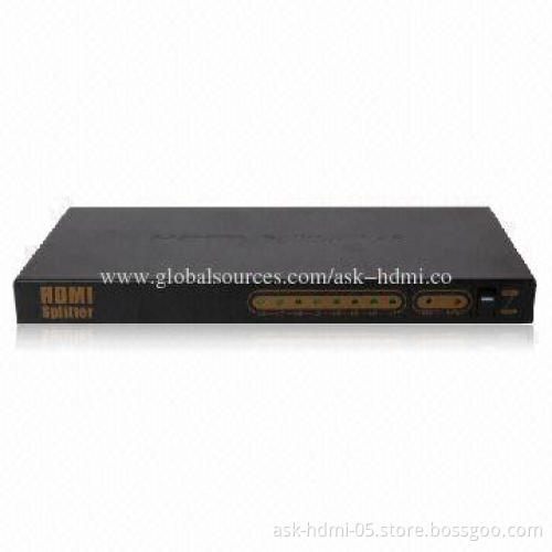 8-port HDMI Splitter, 1x8, 1080P with 5V DC/3A Power Supply